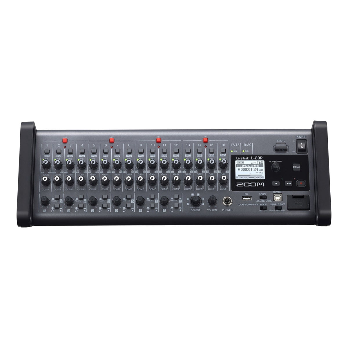 Open Box Metal and Plastic Audio Mixer Y, 16 -Channels, 8.35"