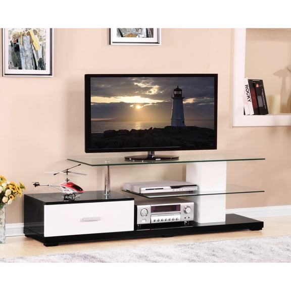 Metal and Synthetic Wood - 1 Drawer Function - Basement TV Setup - Large - Capacity Storage