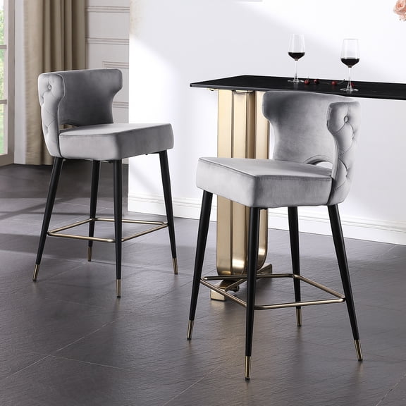 Metal and Velvet Stool / For Outdoor Patios / Weather - resistant Design