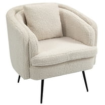 Metal and White Boucle Lounge Chair Modern Design Style Living Room