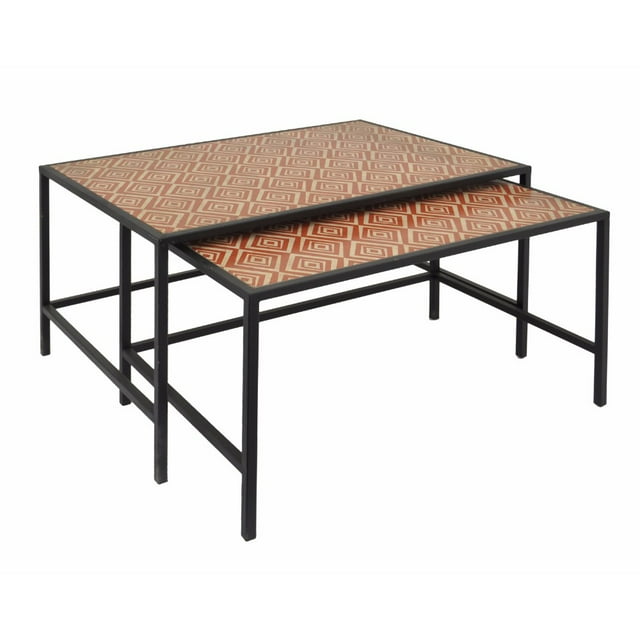 Metal and Wood Table Set Of 2