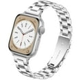 thumbnail image 1 of Metal band Compatible with Apple Watch Band 38mm 40mm 41mm for women, Slim and Thin Stainless Steel Replacement Adjustable Wristband for iWatch Series 9/8/7/6/5/4/3/2/1/SE, Silver, 1 of 7