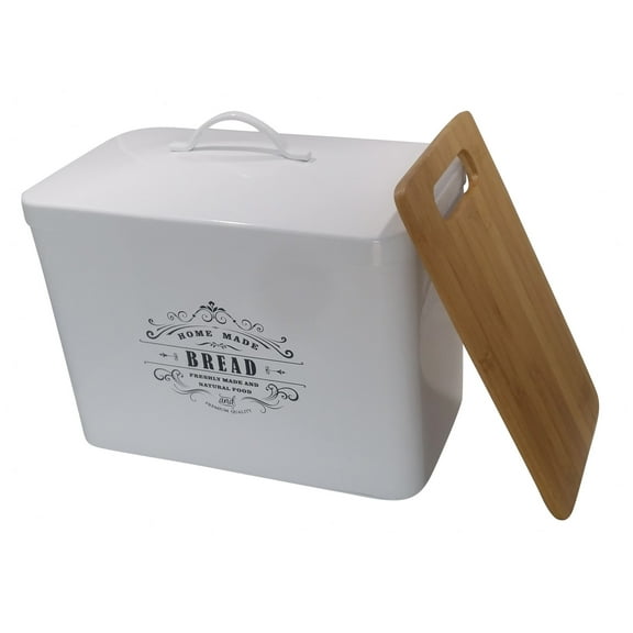 Metal bread box + cutting board. Storage bin kitchen decor. Kitchen storage container. breadbox basket. kitchen countertop organizer. Tin box.