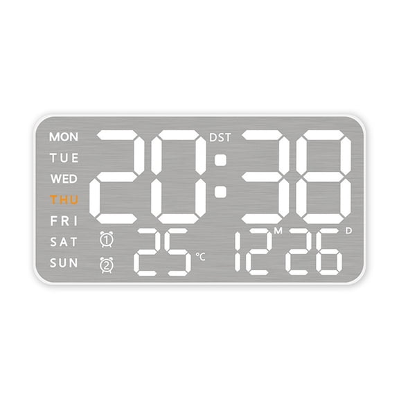 Metal brushed wall clock electronic clock LED electronic alarm clock