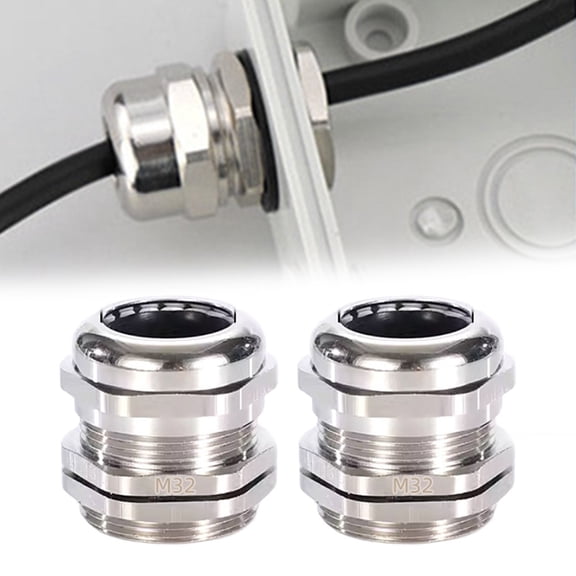 Metal cable waterproof connector M brass nickel-plated fixed head thread