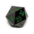thumbnail image 1 of Metal d20 - Gunmetal w/Green New, 1 of 2