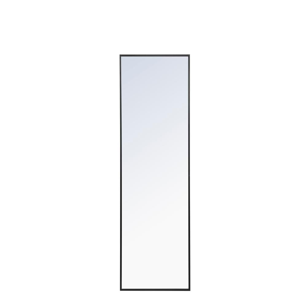 Black Metal Frame Rectangular Wall Mirror 18x60