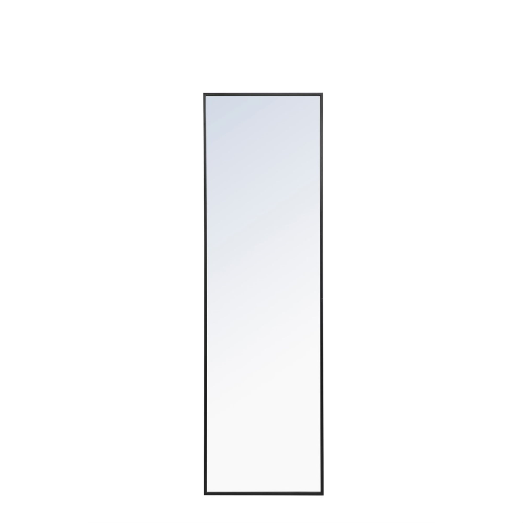 Black Metal Frame Rectangular Wall Mirror 18x60