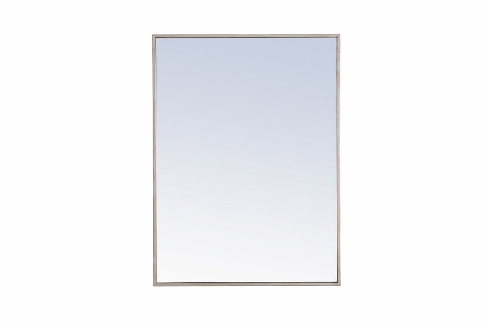 Elegant Silver Rectangular Metal Frame Mirror 24x32
