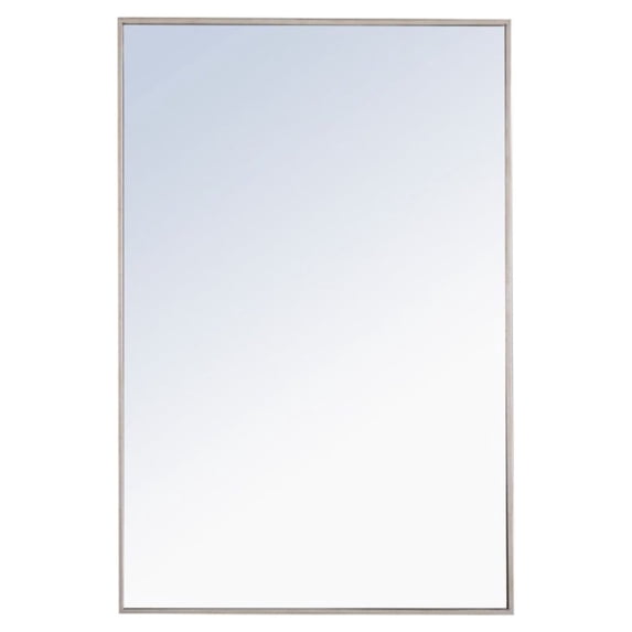 Metal frame Rectangle Mirror 28 inch Silver