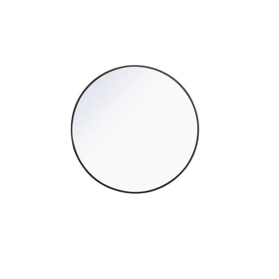 Metal frame Round Mirror 32 inch Black finish