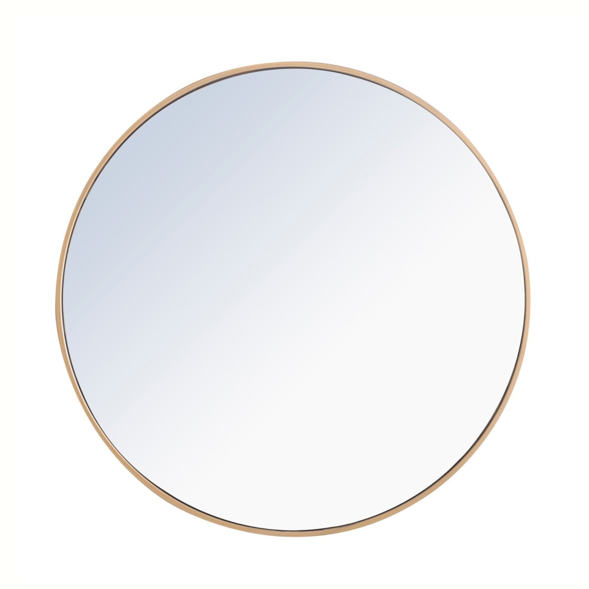 Contemporary 32" Round Vanity Mirror in Brass Finish