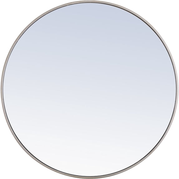 Metal frame Round Mirror 36 inch Silver finish