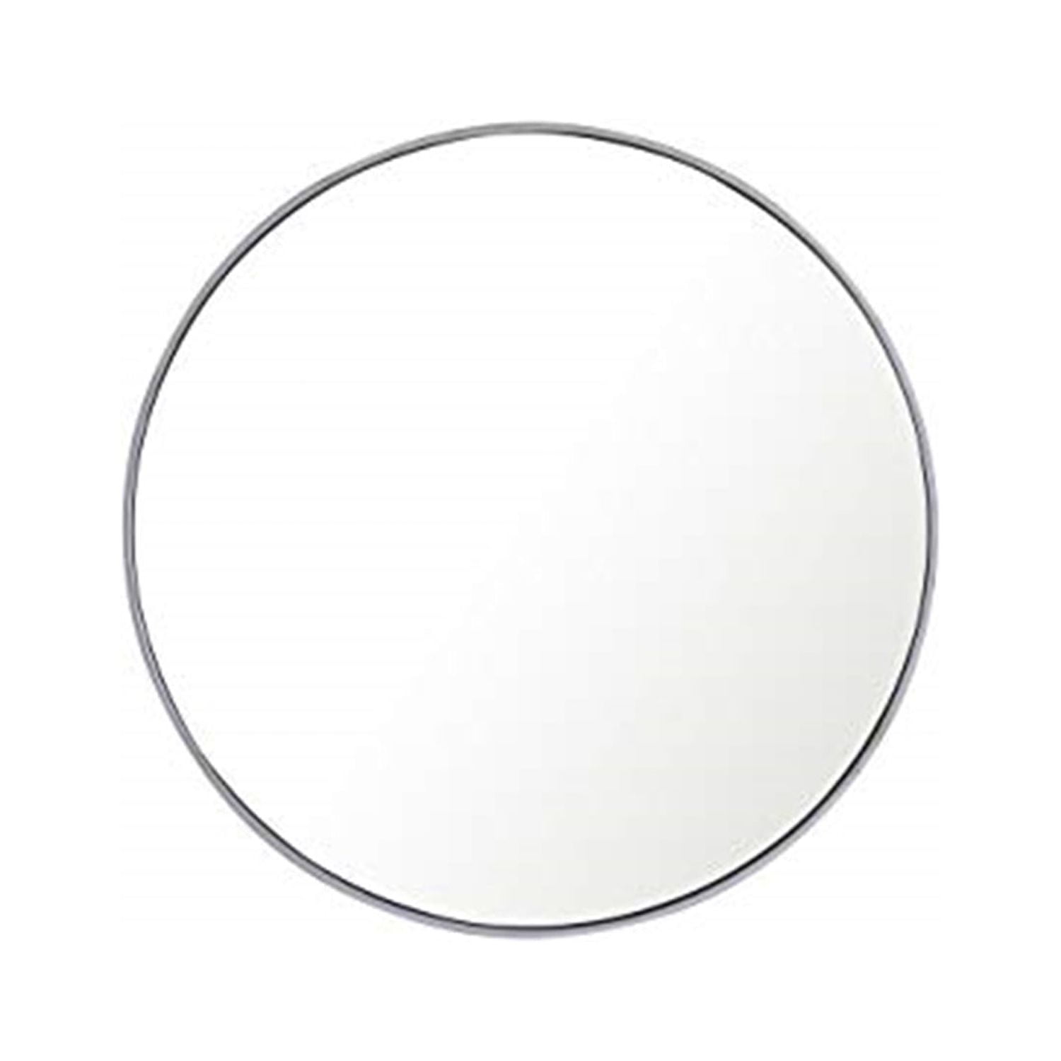 Contemporary Round Silver Wood Vanity Mirror 36"