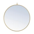 thumbnail image 1 of Metal frame Round Mirror with decorative hook 28 inch Brass finish, 1 of 13