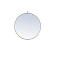 thumbnail image 1 of Metal frame Round Mirror with decorative hook 28 inch Silver finish, 1 of 13