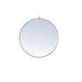 thumbnail image 1 of Metal frame Round Mirror with decorative hook 32 inch Silver finish, 1 of 5