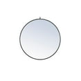 thumbnail image 1 of Metal frame Round Mirror with decorative hook 36 inch Black finish, 1 of 13