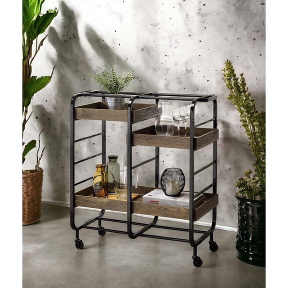 Metal frame and 3 open storage | Perfect for buffet setups, adjustable trays for customization