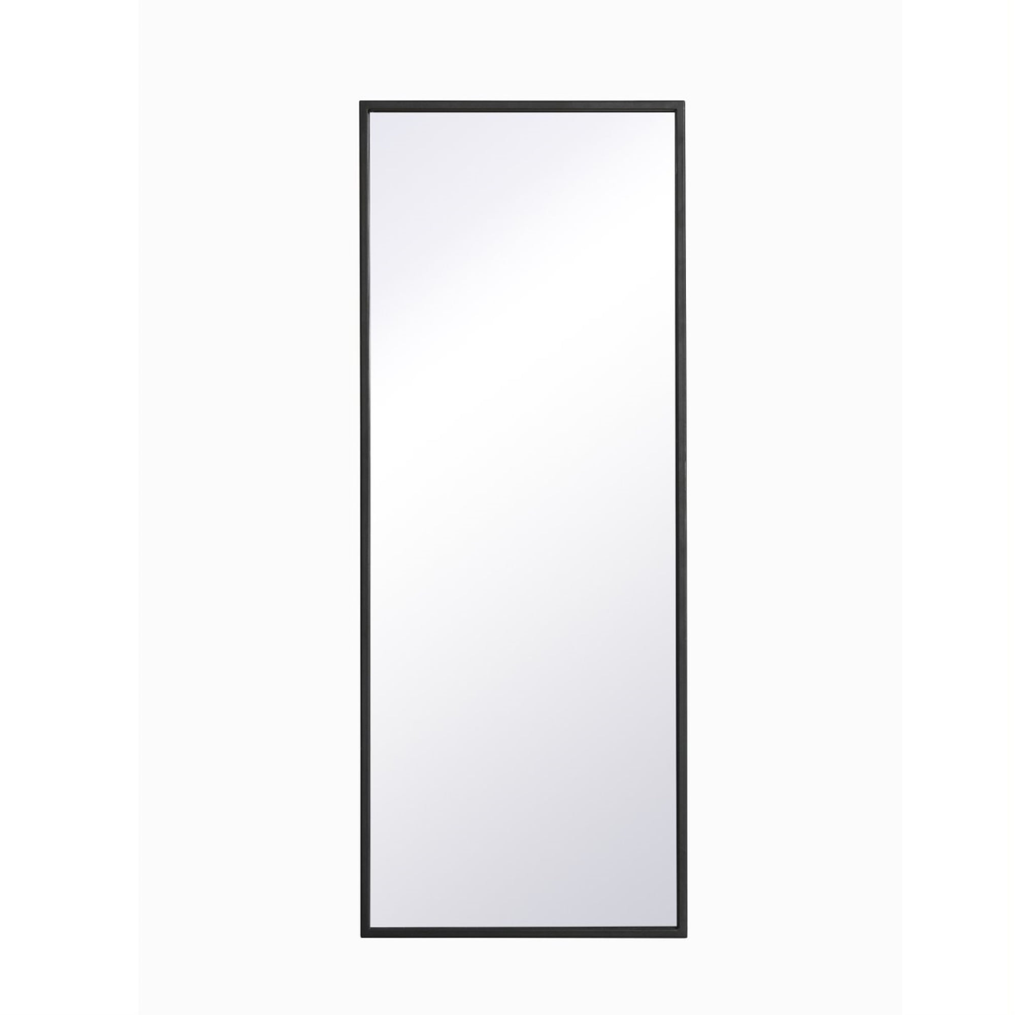 Sleek Black Metal Frame Rectangular Mirror 14x36 Inches