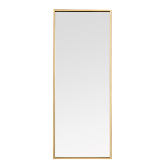 Metal frame rectangle mirror 14 inch in Brass