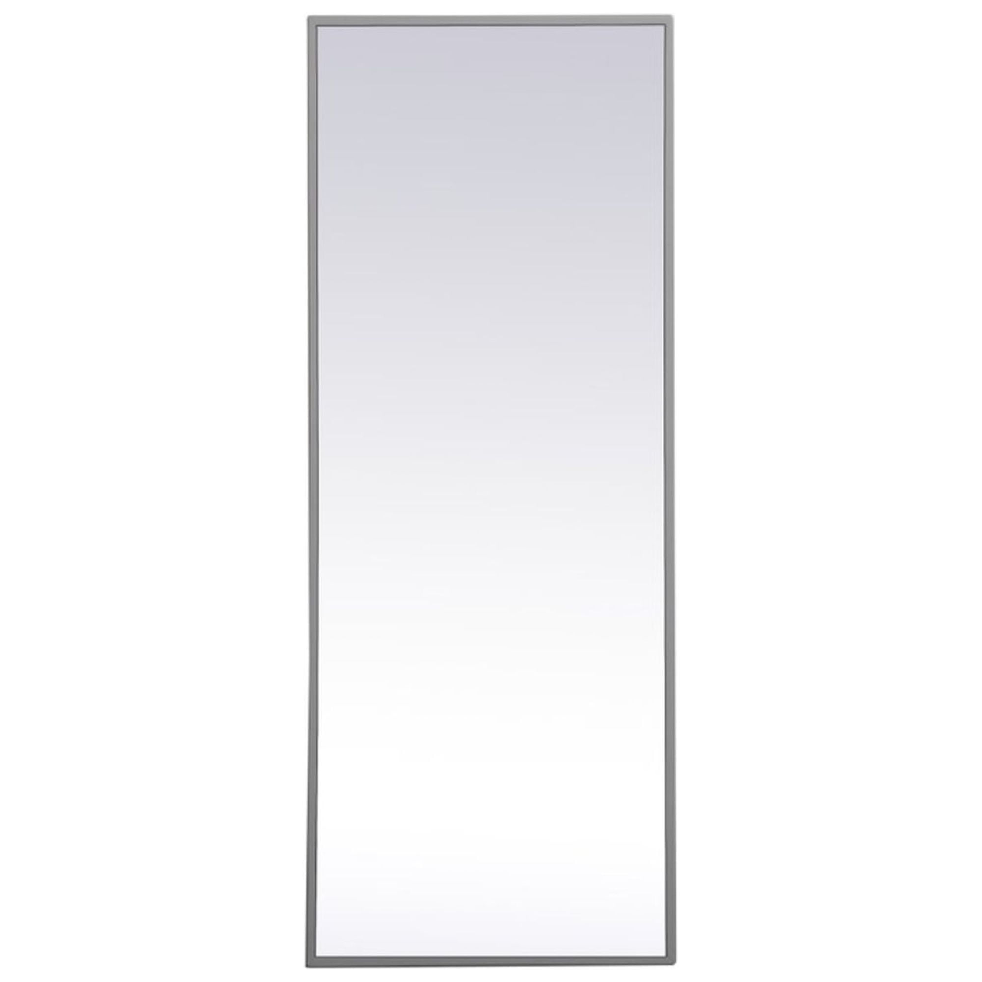 Elegant Monet 14"x36" Silver Metal Frame Rectangular Mirror