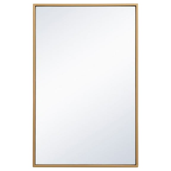 Metal frame rectangle mirror 18x28 inch in brass