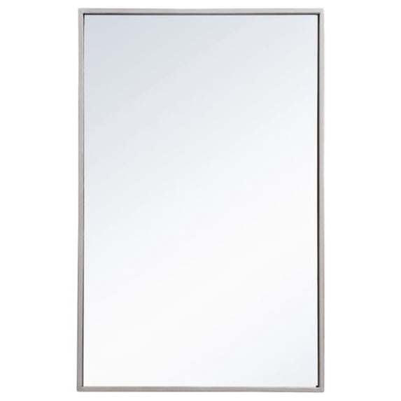Metal frame rectangle mirror 18x28 inch in silver