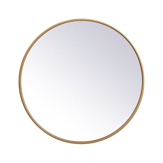 Metal frame round mirror 21 inch in Brass