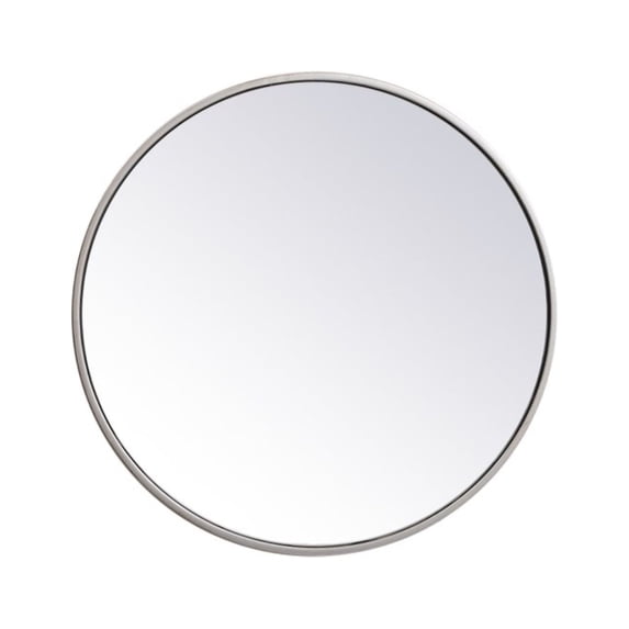 Metal frame round mirror 21 inch in Silver