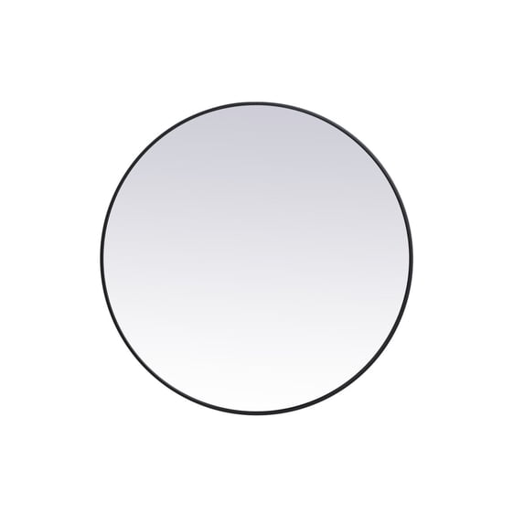 Metal frame round mirror 39 inch in Black