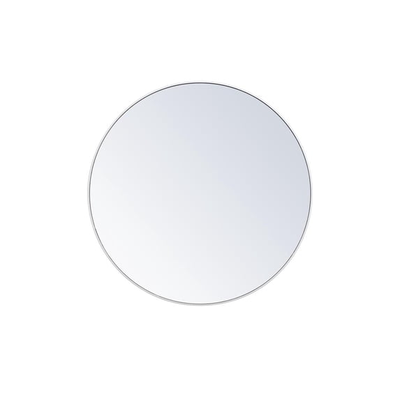 Metal frame round mirror 48 inch in White