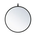 thumbnail image 1 of Metal frame round mirror with decorative hook 18 inch in Black, 1 of 5