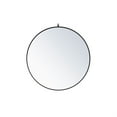 thumbnail image 1 of Metal frame round mirror with decorative hook 39 inch in Black, 1 of 5