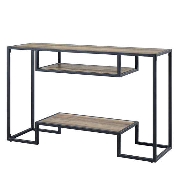 Metal frame sofa table with powder coating and rustic finish / 48-inch product width for ample surface