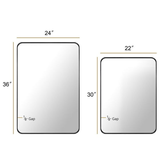 Metal-framed Venetian Wall Mirror Matte Black 24*36*1.38 Black