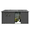 thumbnail image 1 of Metal garden sheds 12ftx10ft outdoor storage sheds white+black with window with sliding door, 1 of 6
