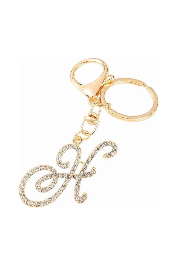 Metal letter keychain,﻿Initial Letter Key Chain, Letter A-Z Keychain Initials Keyring Cute Metal Crystal Alphabet Keyring-
