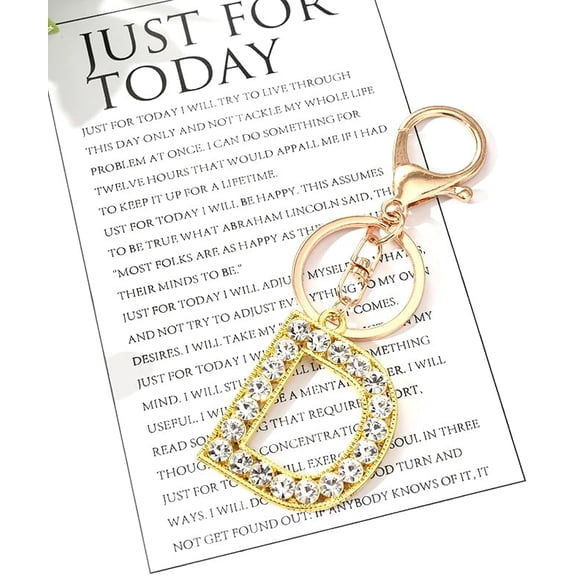 Metal letter keychain,Initial Letter Key Chain, Letter A-Z Keychain Initials Keyring Cute Metal Crystal Alphabet Keyring