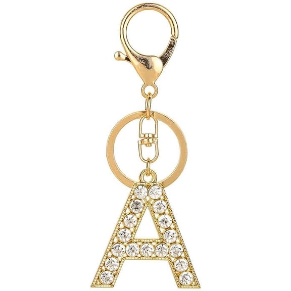 Metal letter keychain,﻿Initial Letter Key Chain, Letter A-Z Keychain Initials Keyring Cute Metal Crystal Alphabet Keyring