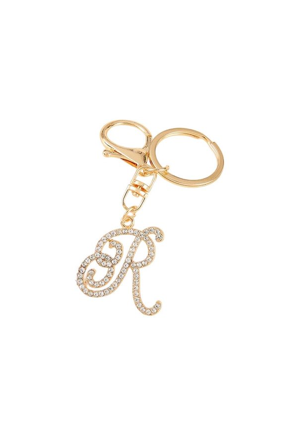 Metal letter keychain,﻿Initial Letter Key Chain, Letter A-Z Keychain Initials Keyring Cute Metal Crystal Alphabet Keyring-