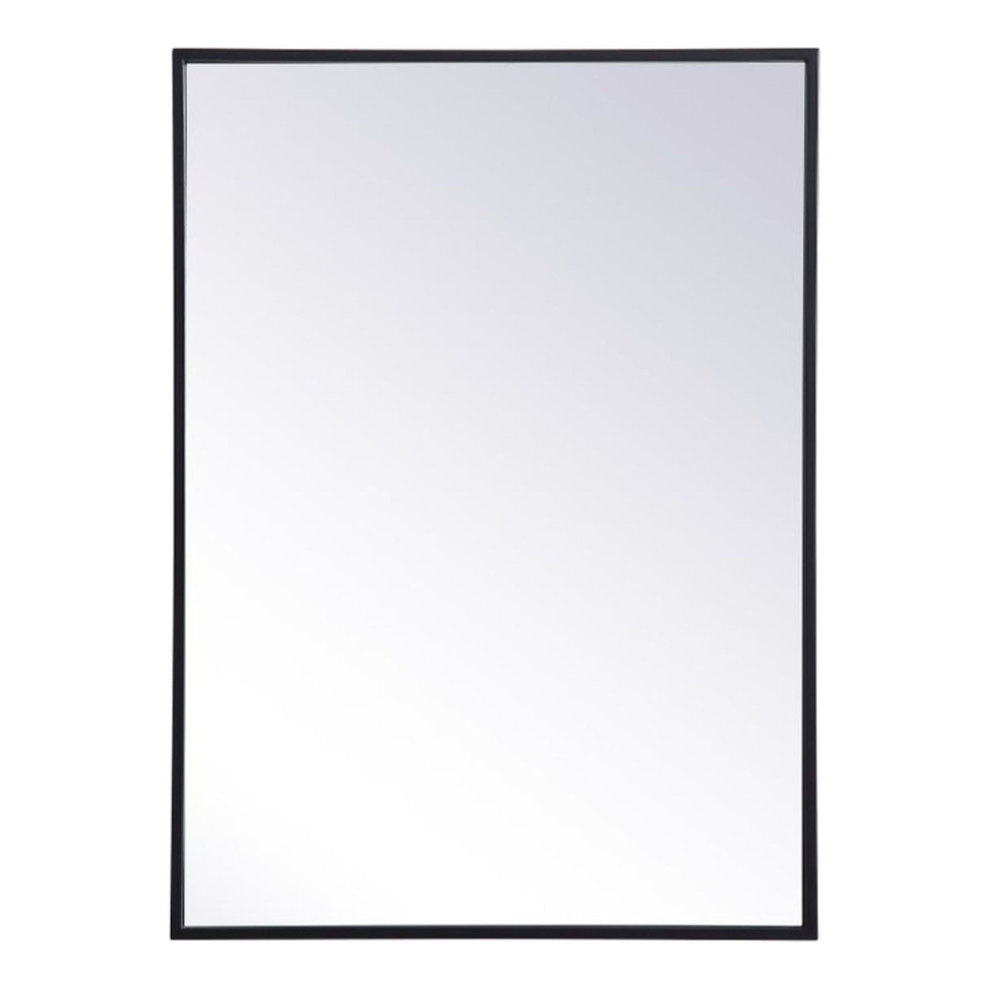 Black Metal and MDF Medicine Cabinet with Adjustable Shelves