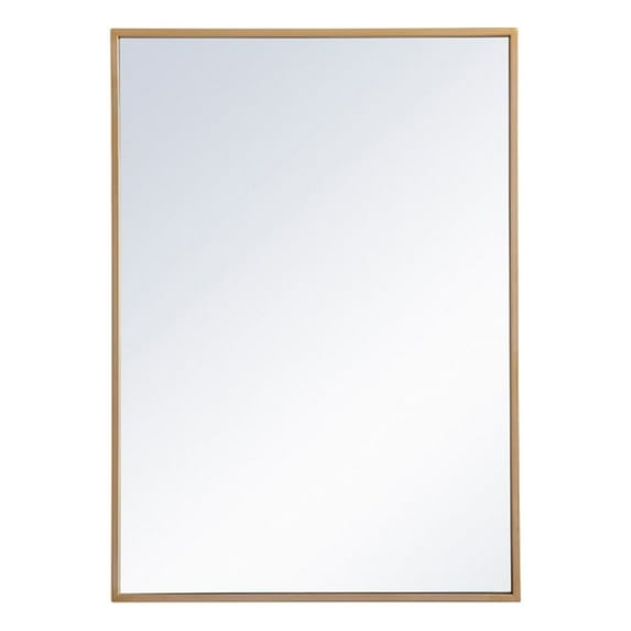 Metal mirror medicine cabinet 20 inch x 28 inch in Brass