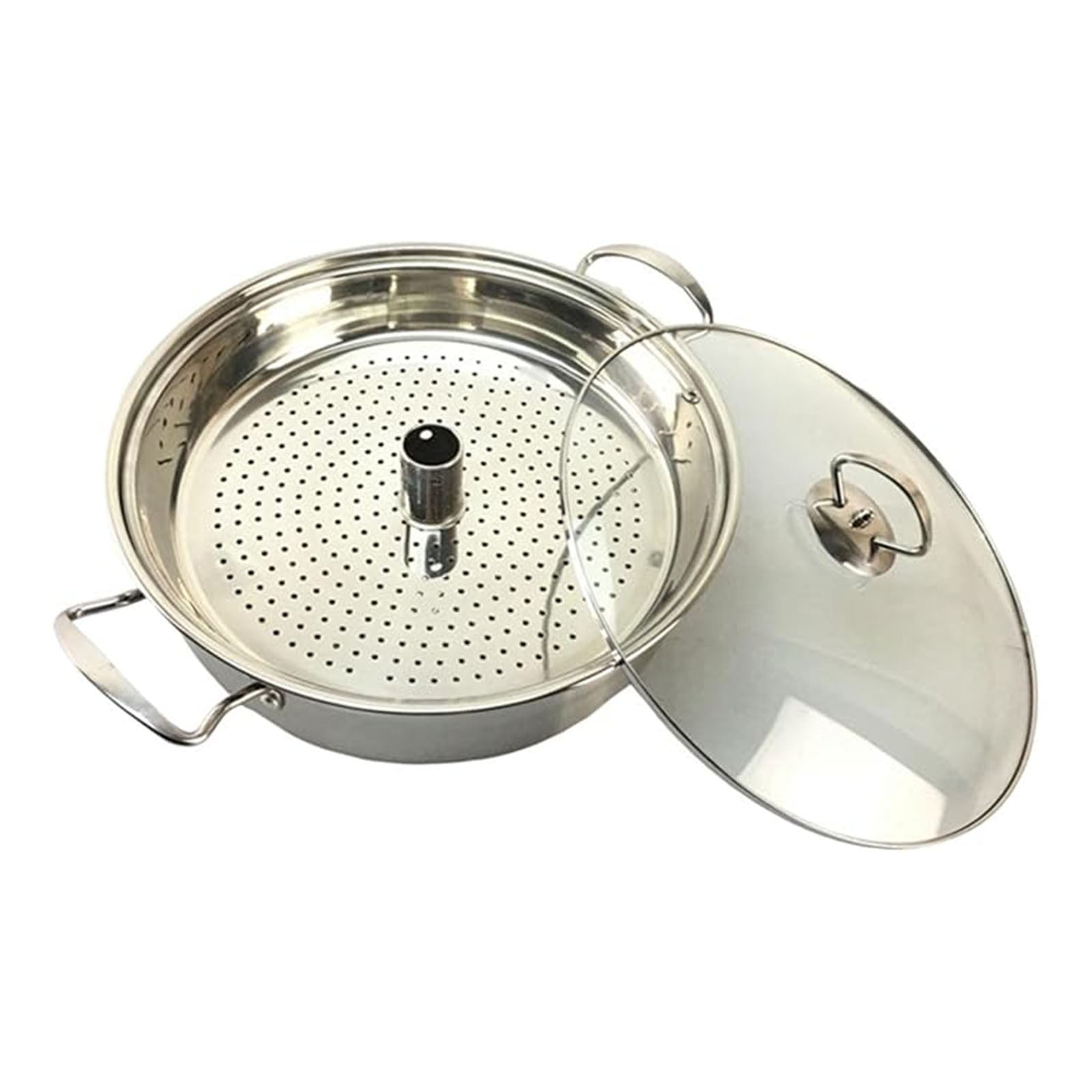 Metal multipurpose cookware with lid, stainless steam pot, Stainless ...