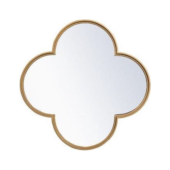 Metal plum mirror 32 inch x 32 inch in Brass by Elegant MR653232BR in Brass Finish