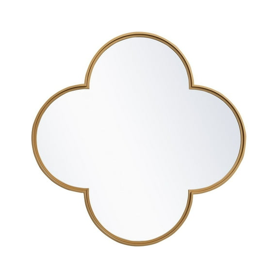 Metal plum mirror 36 inch x 36 inch in Brass by Elegant MR653636BR in Brass Finish