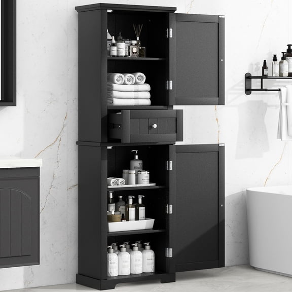Metal round knobs for easy access | Adjustable shelf for different - sized items | Provide convenient storage in the bathroom