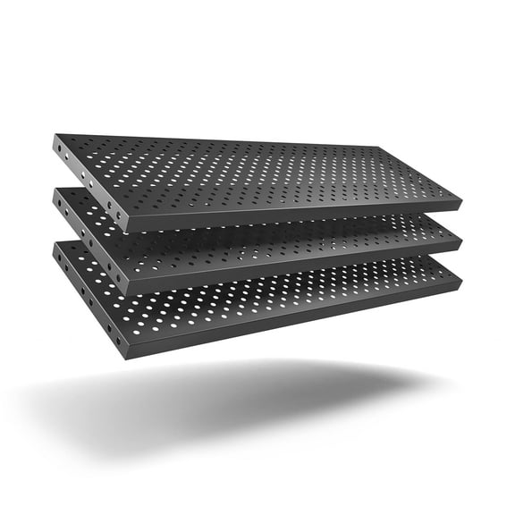 pamo Black Metal Shelfboards for Industrial Pipe Clothes Rail - Wall Mounted Clothing Rack Compatible with All Products - Stylish and Functional Addition to Your Home or Retail Space