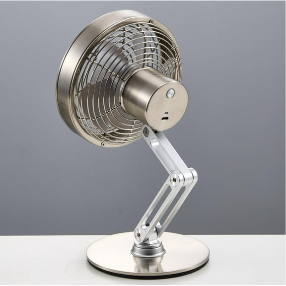 Metal small fan USB charging fan 360 degree rotating folding stretching desktop fan creative outdoor fan