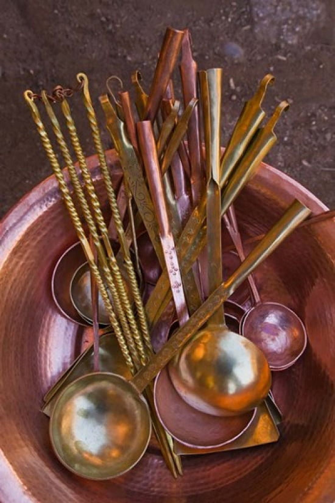 Metal spoons Lijiang Market Lijiang Yunnan Province China Canvas Art - Walter Bibikow DanitaDelimont (23 x 35)